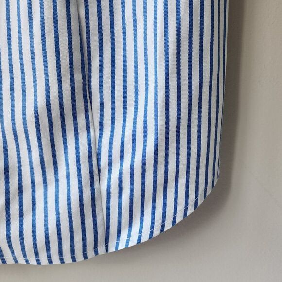 Women's Sleeveless Button Down Shirt | Cotton Collar Stripes | Jones New York S - Picture 5 of 7